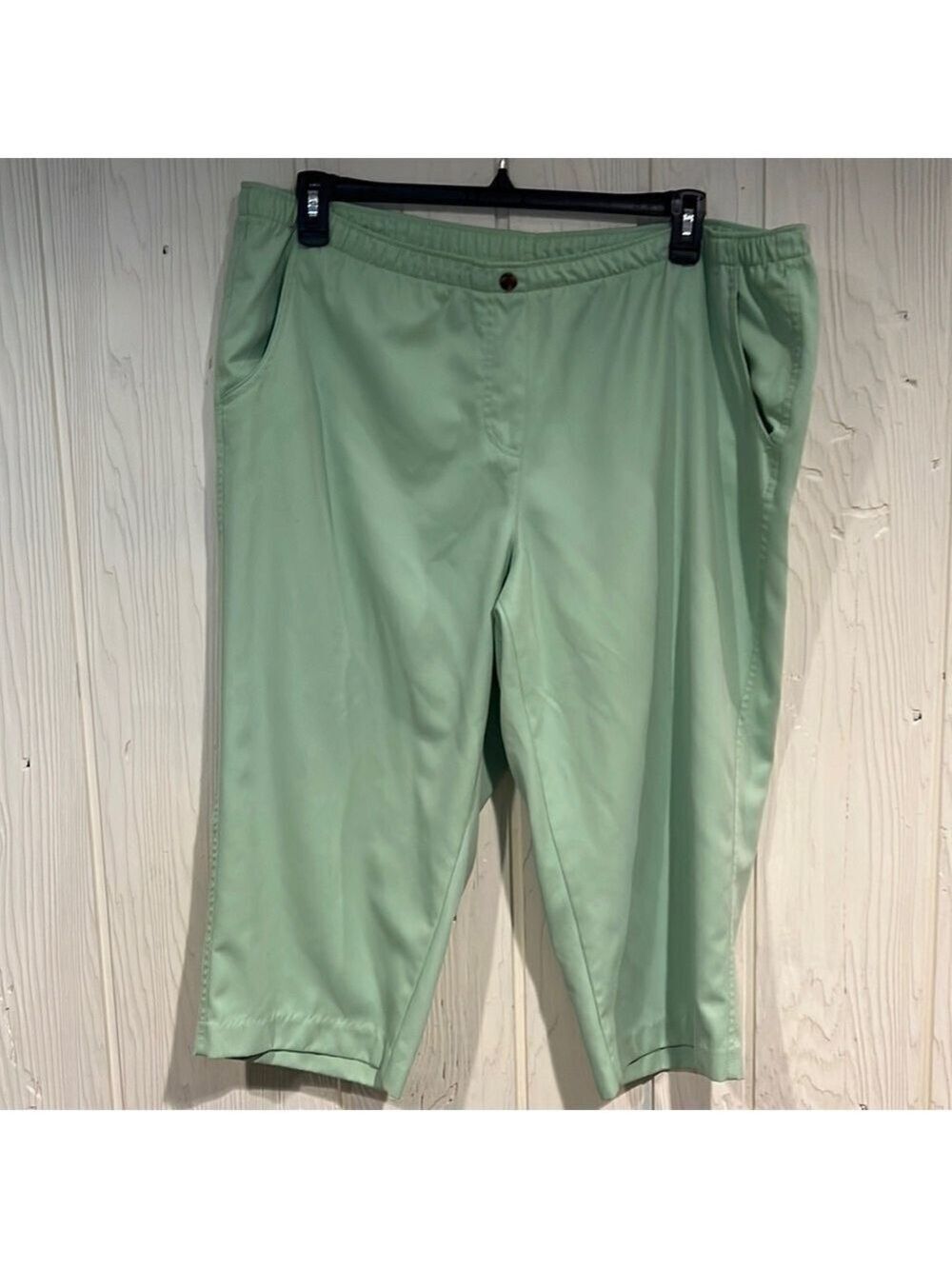 Alia Lime Green Capri Elastic Waist Plus Size 18W